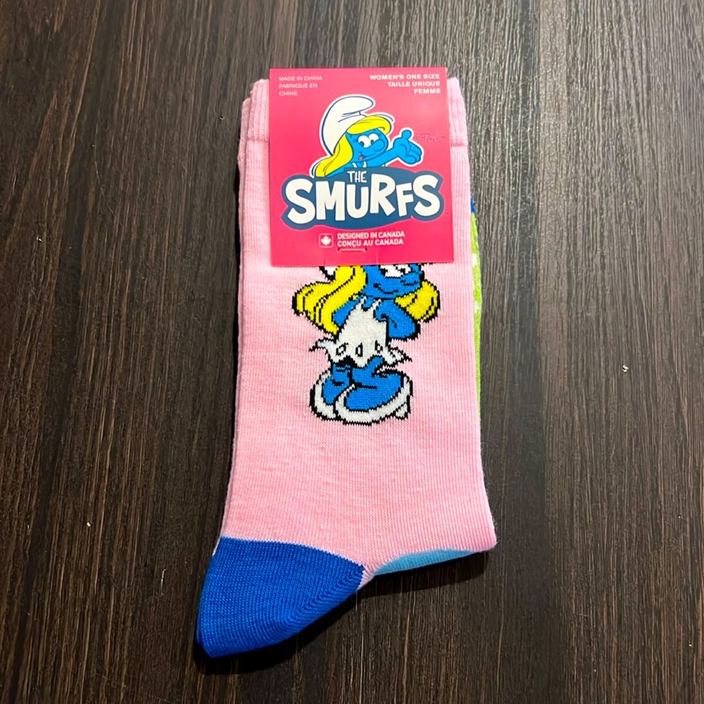 ⭐️3/15 Stocking Stuffer Smurfs 80s Smurfette Socks 1980s Retro Fun Costume